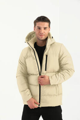 İçi Astarlı Su ve Rüzgar Geçirmez Cepli Kapüşonlu Erkek Mont - 24