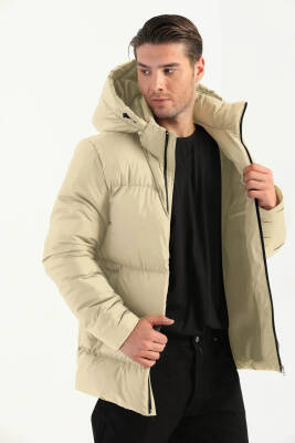 İçi Astarlı Su ve Rüzgar Geçirmez Cepli Kapüşonlu Erkek Mont - 25