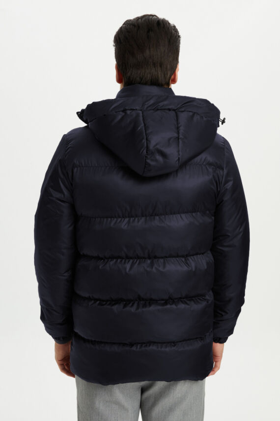 İçi Astarlı Su ve Rüzgar Geçirmez Cepli Kapüşonlu Erkek Mont - 32