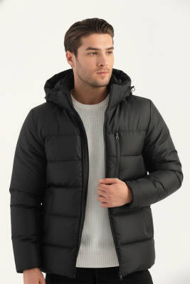 İçi Astarlı Su ve Rüzgar Geçirmez Cepli Kapüşonlu Erkek Mont - 2