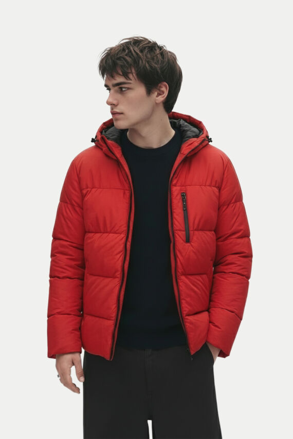 D1fference İçi Astarlı Cepli Kapüşonlu Jel Elyaflı Su ve Rügar Geçirmez Erkek Kışlık Mont - 12