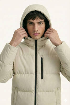 D1fference İçi Astarlı Cepli Kapüşonlu Jel Elyaflı Su ve Rügar Geçirmez Erkek Kışlık Mont - 19