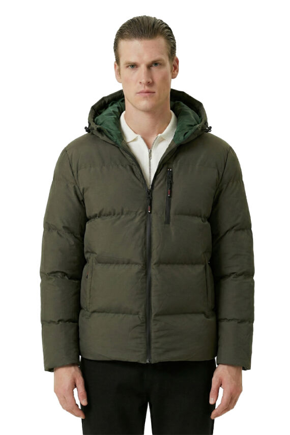 D1fference İçi Astarlı Cepli Kapüşonlu Jel Elyaflı Su ve Rügar Geçirmez Erkek Kışlık Mont - 23