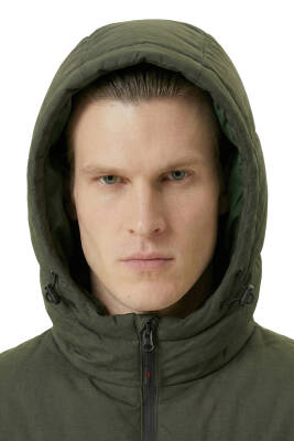 D1fference İçi Astarlı Cepli Kapüşonlu Jel Elyaflı Su ve Rügar Geçirmez Erkek Kışlık Mont - 26