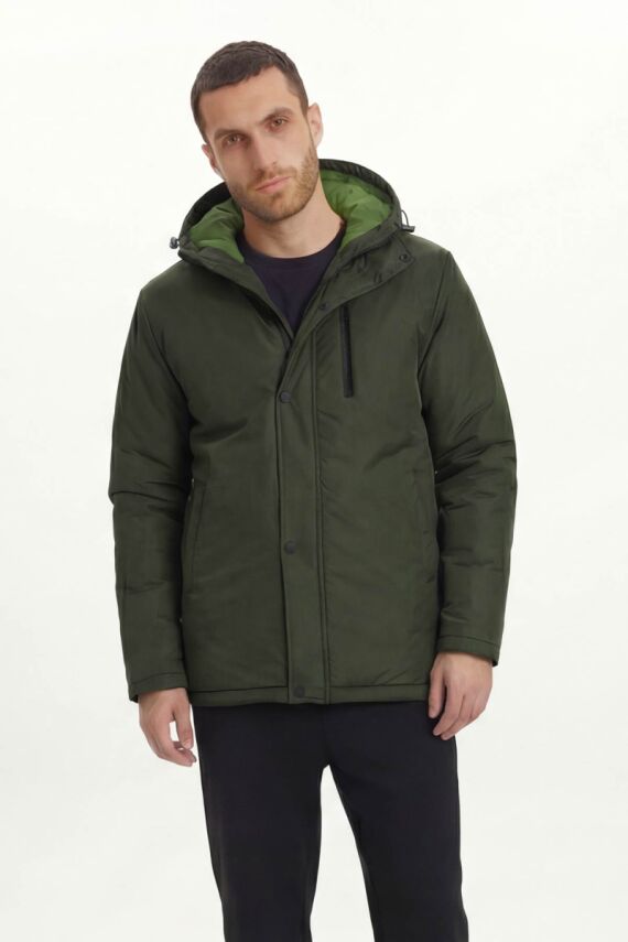 D1fference İçi Astarlı Cepli Kapüşonlu Jel Elyaflı Su ve Rügar Geçirmez Erkek Kışlık Mont - 2