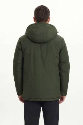 D1fference İçi Astarlı Cepli Kapüşonlu Jel Elyaflı Su ve Rügar Geçirmez Erkek Kışlık Mont - 5