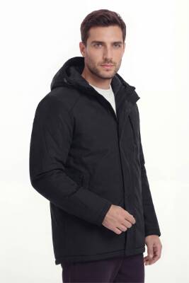 D1fference İçi Astarlı Cepli Kapüşonlu Jel Elyaflı Su ve Rügar Geçirmez Erkek Kışlık Mont - 8