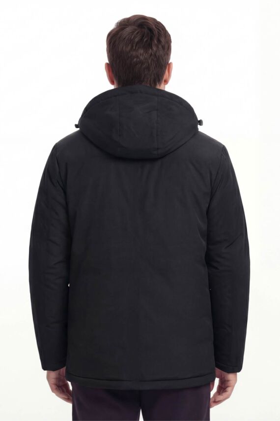 D1fference İçi Astarlı Cepli Kapüşonlu Jel Elyaflı Su ve Rügar Geçirmez Erkek Kışlık Mont - 11