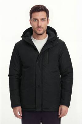 D1fference İçi Astarlı Cepli Kapüşonlu Jel Elyaflı Su ve Rügar Geçirmez Erkek Kışlık Mont - 7