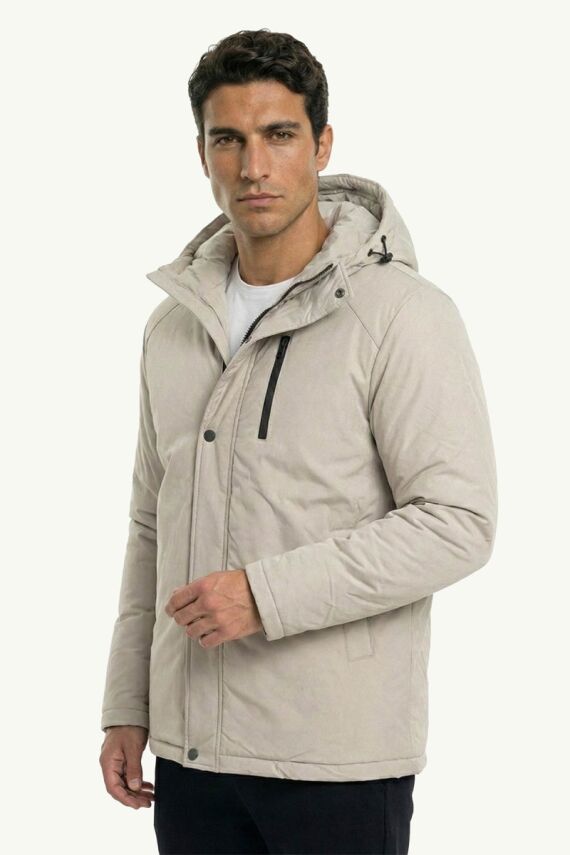 D1fference İçi Astarlı Cepli Kapüşonlu Jel Elyaflı Su ve Rügar Geçirmez Erkek Kışlık Mont - 14