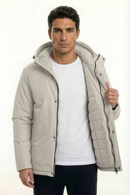 D1fference İçi Astarlı Cepli Kapüşonlu Jel Elyaflı Su ve Rügar Geçirmez Erkek Kışlık Mont - 15