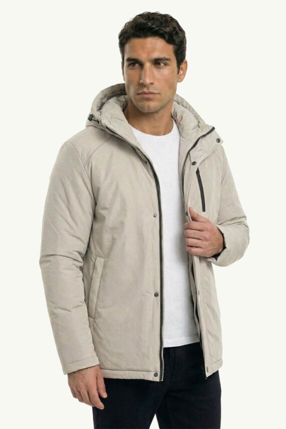 D1fference İçi Astarlı Cepli Kapüşonlu Jel Elyaflı Su ve Rügar Geçirmez Erkek Kışlık Mont - 16