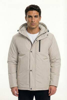 D1fference İçi Astarlı Cepli Kapüşonlu Jel Elyaflı Su ve Rügar Geçirmez Erkek Kışlık Mont - 13