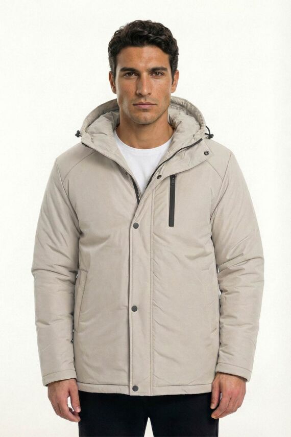 D1fference İçi Astarlı Cepli Kapüşonlu Jel Elyaflı Su ve Rügar Geçirmez Erkek Kışlık Mont - 13