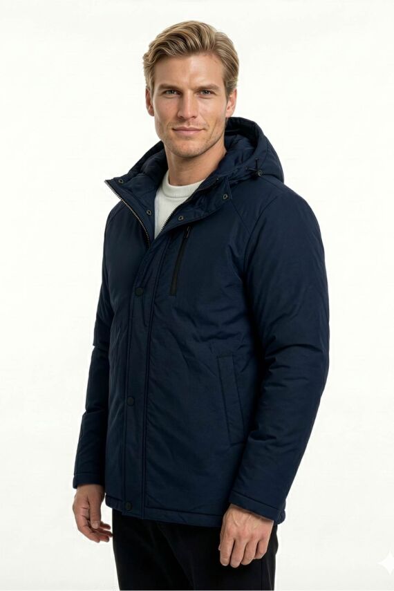 D1fference İçi Astarlı Cepli Kapüşonlu Jel Elyaflı Su ve Rügar Geçirmez Erkek Kışlık Mont - 20