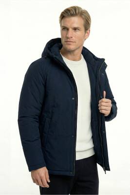 D1fference İçi Astarlı Cepli Kapüşonlu Jel Elyaflı Su ve Rügar Geçirmez Erkek Kışlık Mont - 21