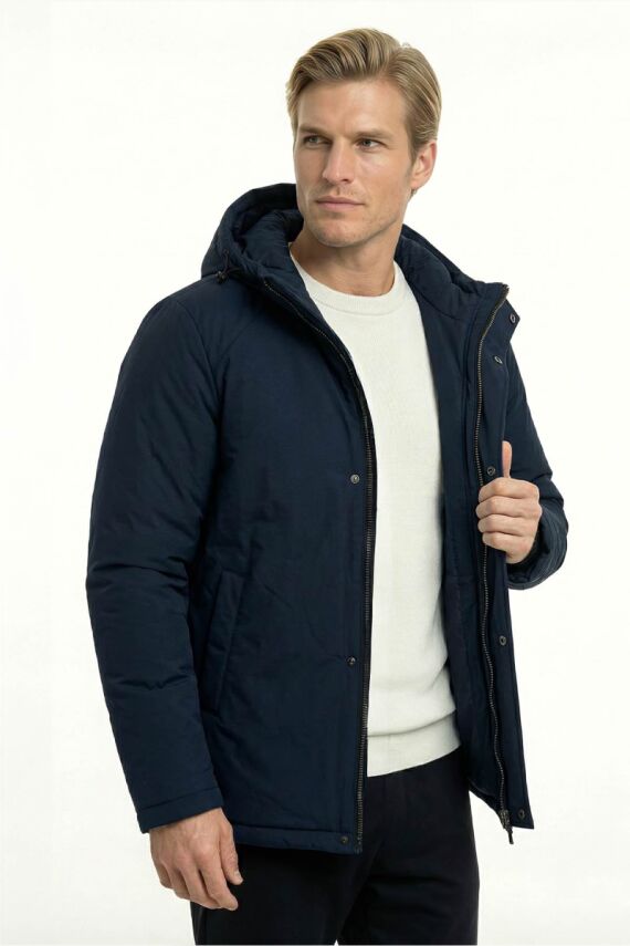 D1fference İçi Astarlı Cepli Kapüşonlu Jel Elyaflı Su ve Rügar Geçirmez Erkek Kışlık Mont - 21