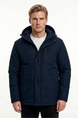 D1fference İçi Astarlı Cepli Kapüşonlu Jel Elyaflı Su ve Rügar Geçirmez Erkek Kışlık Mont - 19