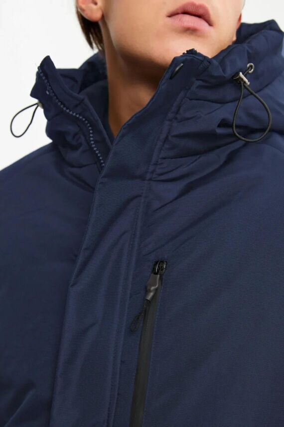 İçi Astarlı Su ve Rüzgar Geçirmez Cepli Kapüşonlu Erkek Mont - 5