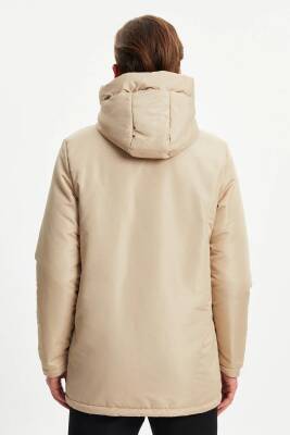 İçi Astarlı Su ve Rüzgar Geçirmez Cepli Kapüşonlu Erkek Mont - 24