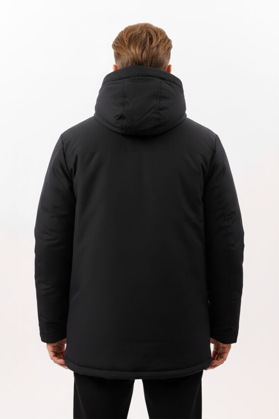 İçi Astarlı Su ve Rüzgar Geçirmez Cepli Kapüşonlu Erkek Mont - 5