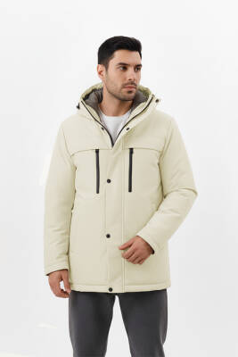 İçi Astarlı Su ve Rüzgar Geçirmez Cepli Kapüşonlu Erkek Mont - 7