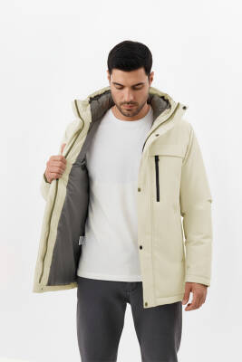 İçi Astarlı Su ve Rüzgar Geçirmez Cepli Kapüşonlu Erkek Mont - 9