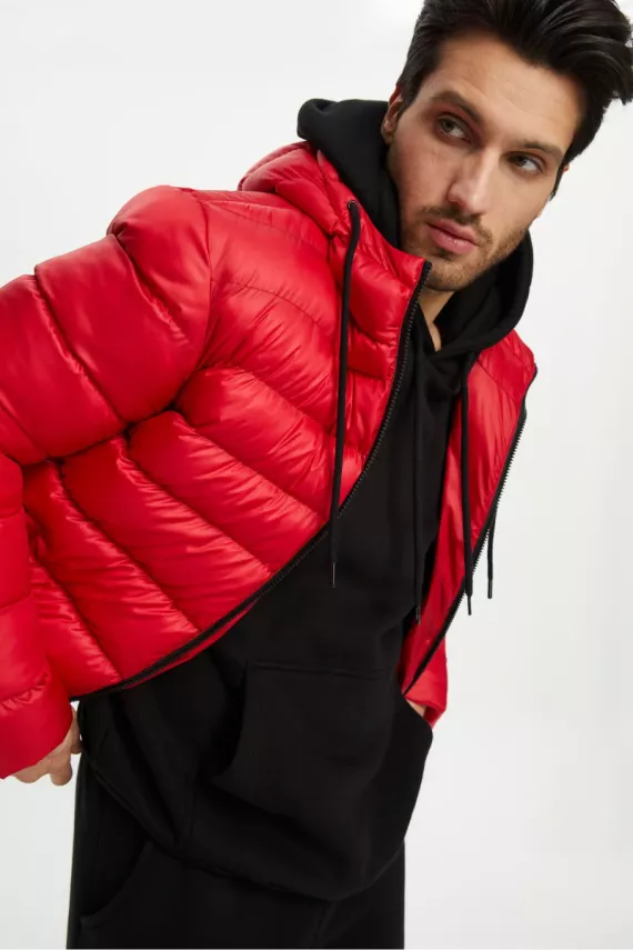 D1fference İçi Astarlı Cepli Kapüşonlu Jel Elyaflı Su ve Rügar Geçirmez Erkek Kışlık Mont - 3