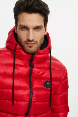 D1fference İçi Astarlı Cepli Kapüşonlu Jel Elyaflı Su ve Rügar Geçirmez Erkek Kışlık Mont - 4