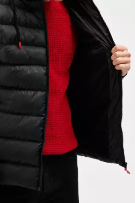 D1fference İçi Astarlı Cepli Kapüşonlu Jel Elyaflı Su ve Rügar Geçirmez Erkek Kışlık Mont - 9