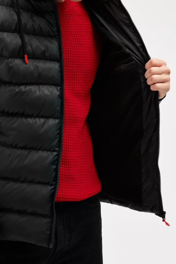 D1fference İçi Astarlı Cepli Kapüşonlu Jel Elyaflı Su ve Rügar Geçirmez Erkek Kışlık Mont - 9