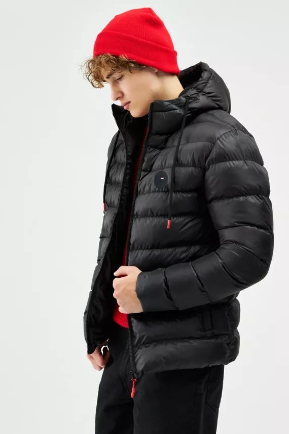 D1fference İçi Astarlı Cepli Kapüşonlu Jel Elyaflı Su ve Rügar Geçirmez Erkek Kışlık Mont - 11