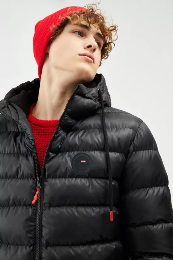 D1fference İçi Astarlı Cepli Kapüşonlu Jel Elyaflı Su ve Rügar Geçirmez Erkek Kışlık Mont - 12