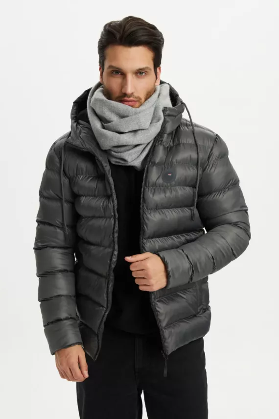 D1fference İçi Astarlı Cepli Kapüşonlu Jel Elyaflı Su ve Rügar Geçirmez Erkek Kışlık Mont - 14