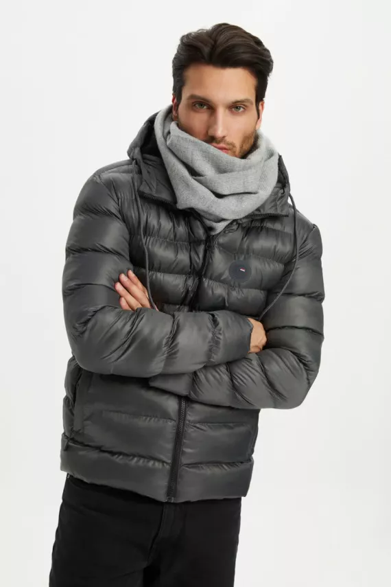 D1fference İçi Astarlı Cepli Kapüşonlu Jel Elyaflı Su ve Rügar Geçirmez Erkek Kışlık Mont - 15