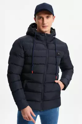 D1fference İçi Astarlı Cepli Kapüşonlu Jel Elyaflı Su ve Rügar Geçirmez Erkek Kışlık Mont - 20