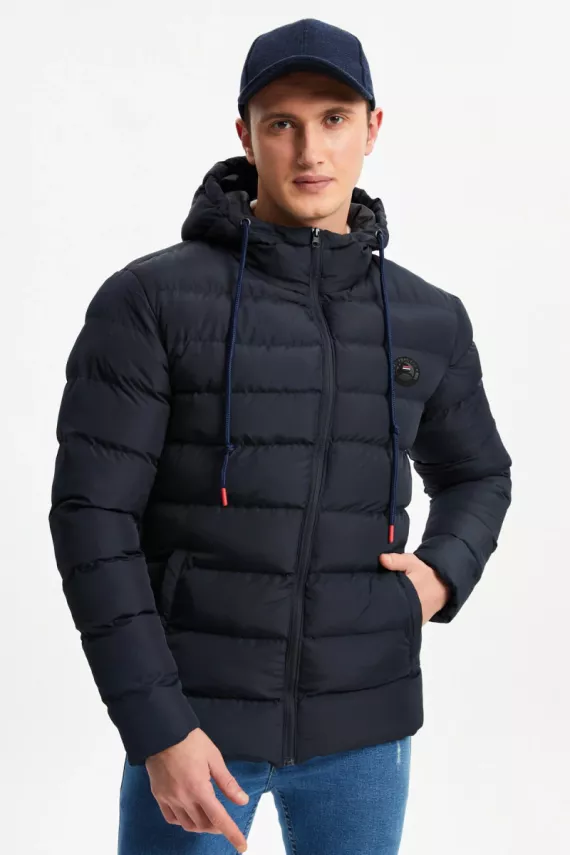 D1fference İçi Astarlı Cepli Kapüşonlu Jel Elyaflı Su ve Rügar Geçirmez Erkek Kışlık Mont - 20