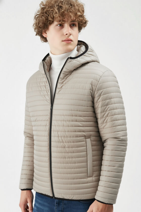 İçi Astarlı Su ve Rüzgar Geçirmez Cepli Kapüşonlu Erkek Mont - 22