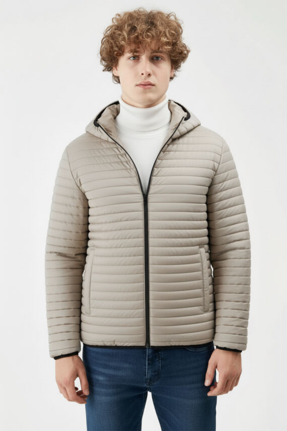 İçi Astarlı Su ve Rüzgar Geçirmez Cepli Kapüşonlu Erkek Mont - 23