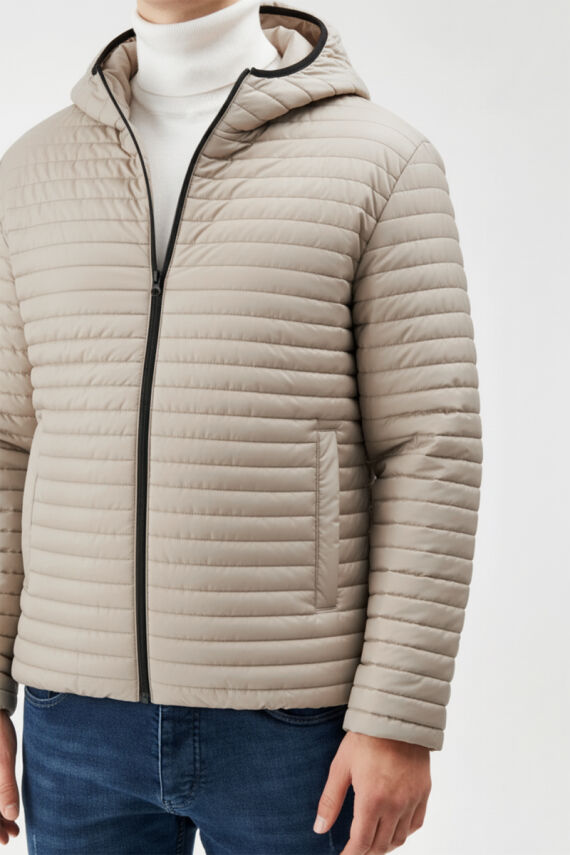 İçi Astarlı Su ve Rüzgar Geçirmez Cepli Kapüşonlu Erkek Mont - 25