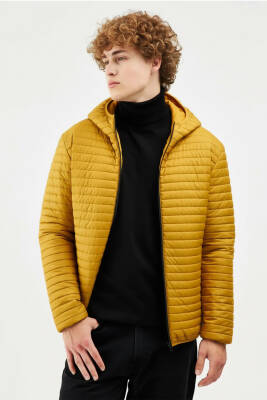 İçi Astarlı Su ve Rüzgar Geçirmez Cepli Kapüşonlu Erkek Mont - 27