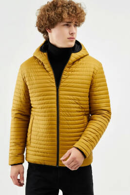 İçi Astarlı Su ve Rüzgar Geçirmez Cepli Kapüşonlu Erkek Mont - 28