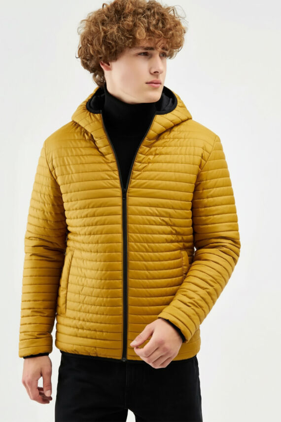 İçi Astarlı Su ve Rüzgar Geçirmez Cepli Kapüşonlu Erkek Mont - 28