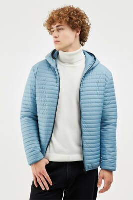 İçi Astarlı Su ve Rüzgar Geçirmez Cepli Kapüşonlu Erkek Mont - 37