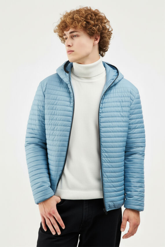 İçi Astarlı Su ve Rüzgar Geçirmez Cepli Kapüşonlu Erkek Mont - 37