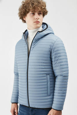 İçi Astarlı Su ve Rüzgar Geçirmez Cepli Kapüşonlu Erkek Mont - 39