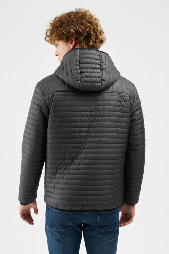 İçi Astarlı Su ve Rüzgar Geçirmez Cepli Kapüşonlu Erkek Mont - 46