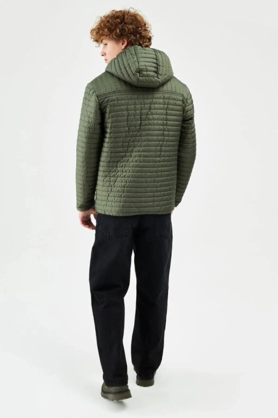 İçi Astarlı Su ve Rüzgar Geçirmez Cepli Kapüşonlu Erkek Mont - 11