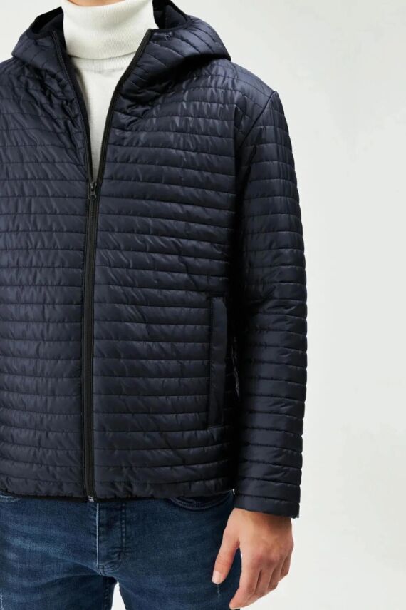 İçi Astarlı Su ve Rüzgar Geçirmez Cepli Kapüşonlu Erkek Mont - 15