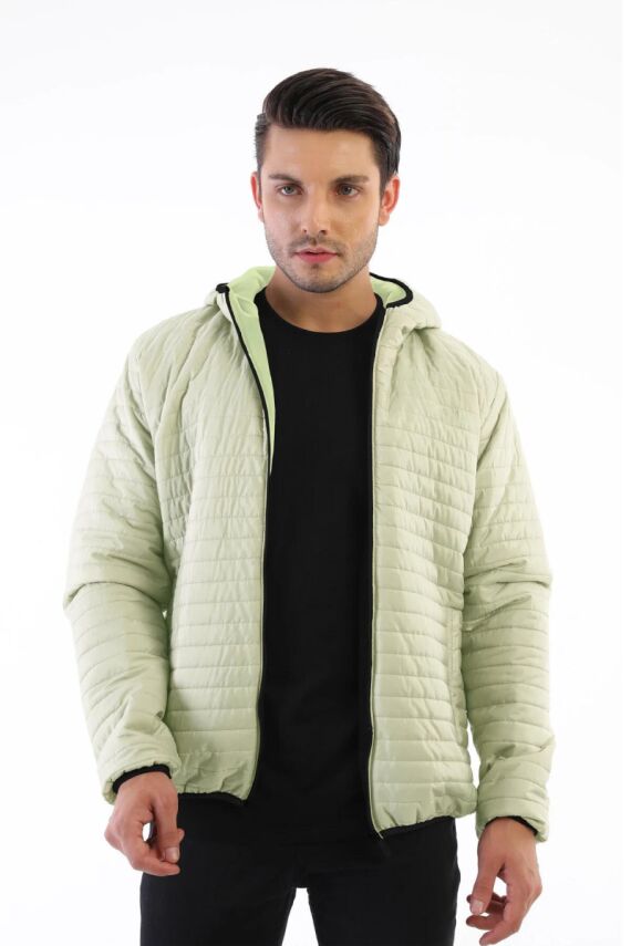 İçi Astarlı Su ve Rüzgar Geçirmez Cepli Kapüşonlu Erkek Mont - 17